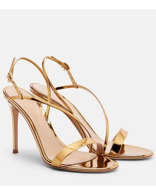 Gianvito Rossi Metallic Leather Slingback Sandals