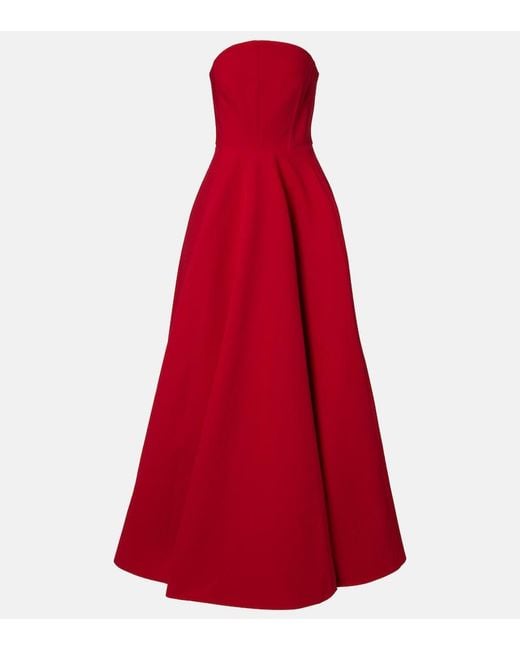 Solace London Red Mathilde Strapless Gown