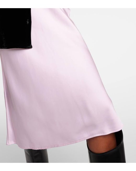 Falda midi de saten Jil Sander de color Pink