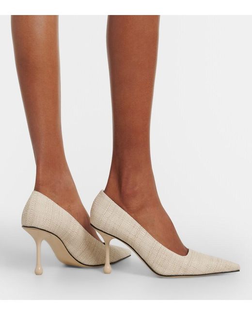 Jimmy Choo White Ixia Woven Pumps