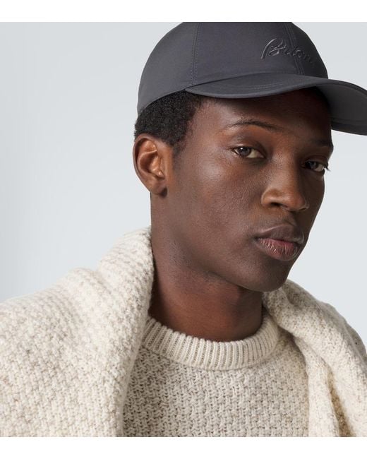 Brioni Bestickte Baseballcap in Gray für Herren