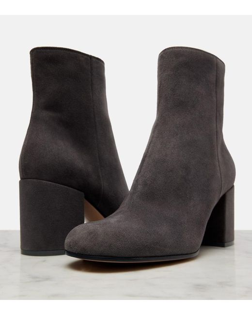 Gianvito Rossi Black Ankle Boots Joelle 70 Aus Veloursleder