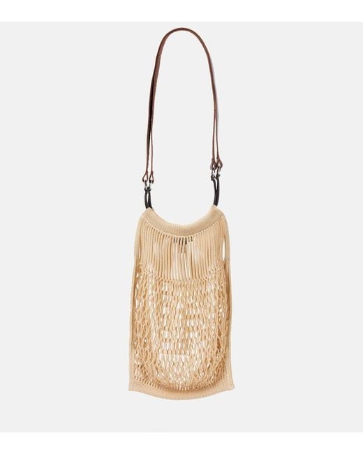 Lemaire Natural Flit Woven Leather-Trimmed Shopper