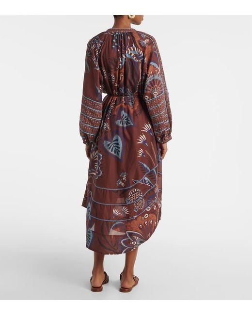 Farm Rio Purple Delicate Garden Printed Maxi Dress