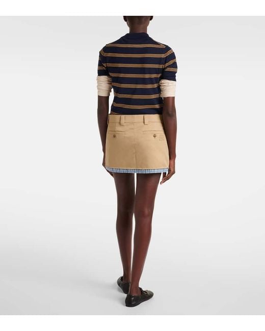 Miu Miu Natural Minirock Aus Baumwolle