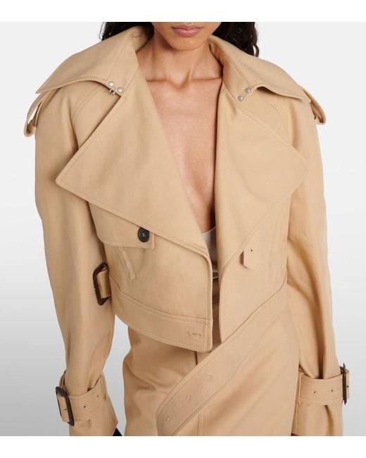 Wardrobe NYC Natural Cropped Cotton Jacket