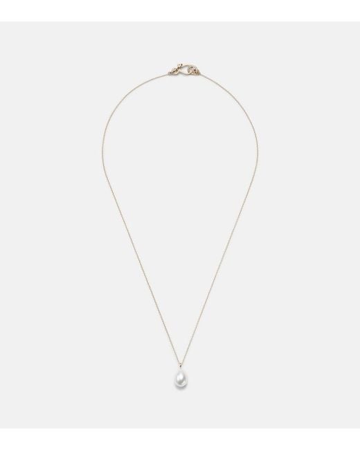 Sophie Bille Brahe White Perle Poire Simple 14Kt Necklace With Freshwater Pearls