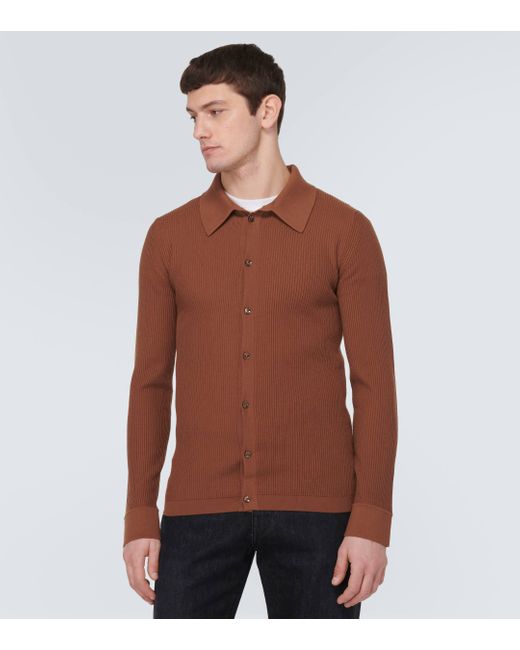 Dolce & Gabbana Brown Wool-blend Polo Sweater for men