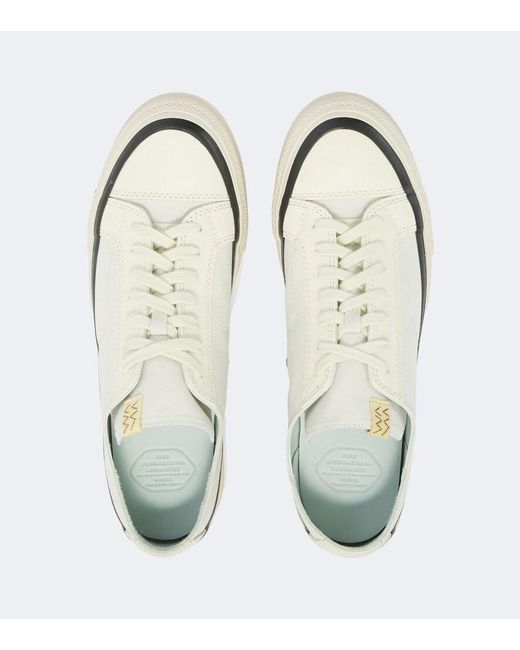 Visvim White Nolan Leather-Trimmed Canvas Sneakers for men