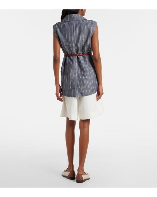 Max Mara White Sole Cotton And Linen Bermuda Shorts