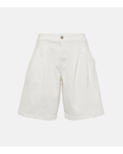 AG Jeans White High-rise Cotton Shorts
