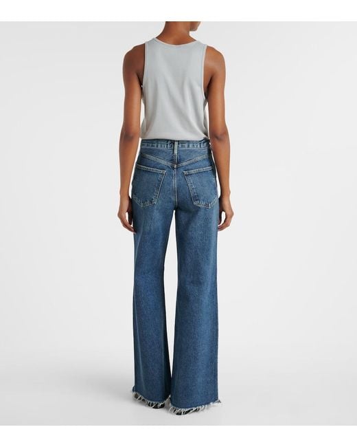 Agolde Blue Dame High-Rise Wide-Leg Jeans