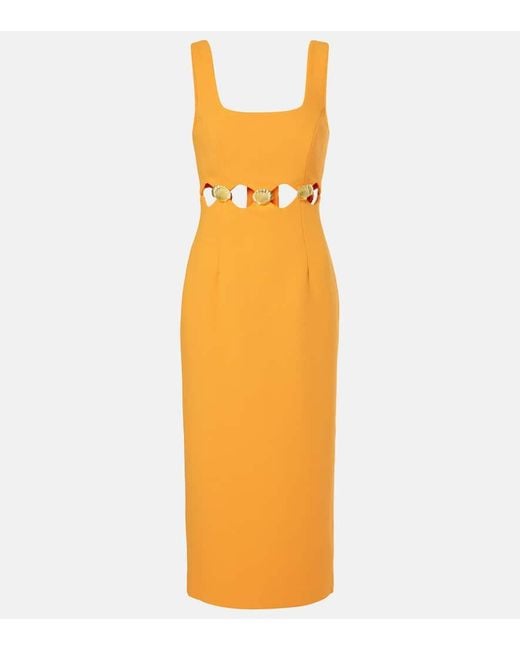 Rebecca Vallance Sirene Cutout Midi Dress in Orange | Lyst