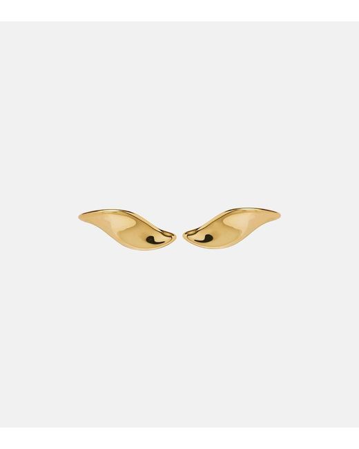Khaite White Leaf Clip-On Earrings