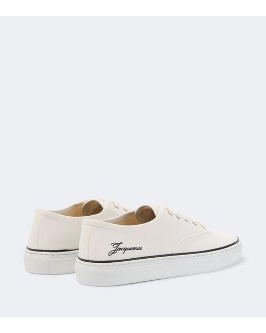 Jacquemus White Embroidered Canvas Sneakers for men