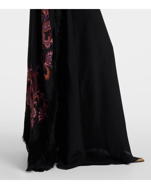 Etro Black Printed Silk Dress