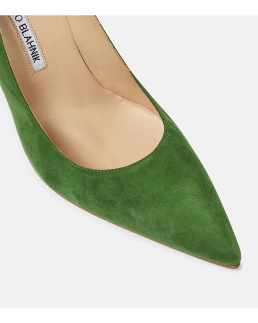 Escarpins Nelirapla En Daim Manolo Blahnik en coloris Green