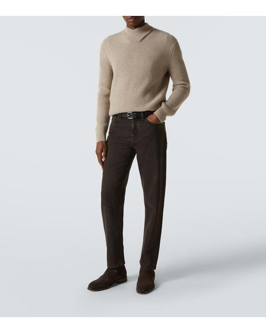 Zegna Gray Roccia Straight Jeans for men