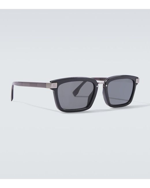Fendi Gray Sky Rectangular Sunglasses for men