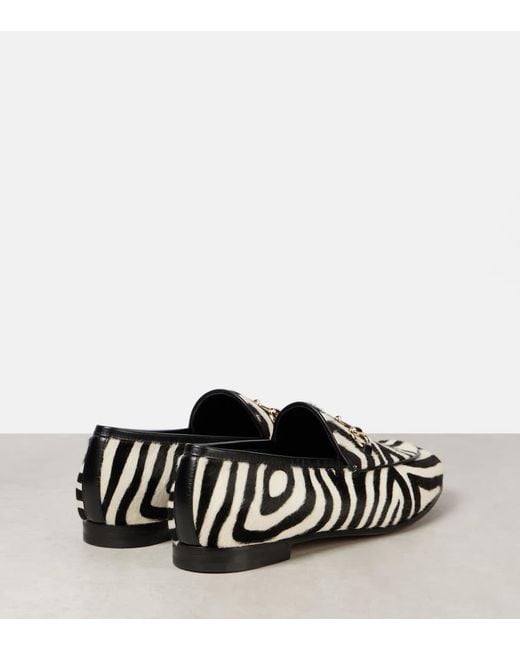 Gucci Black Jordaan Horsebit Calf Hair Loafers