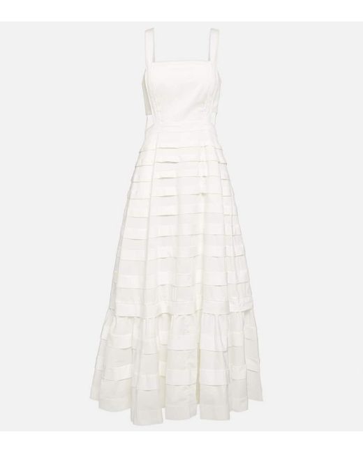 Jonathan Simkhai White Maxikleid Aus Einem Baumwollgemisch