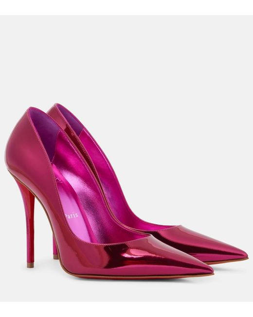 Christian Louboutin Pink Exclusive Miss Z Metallic Calf Leather Pumps 100