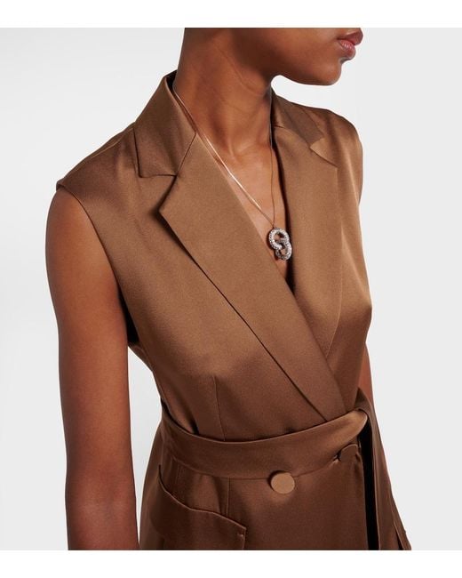 Max Mara Brown Afgano Belted Satin Jacket