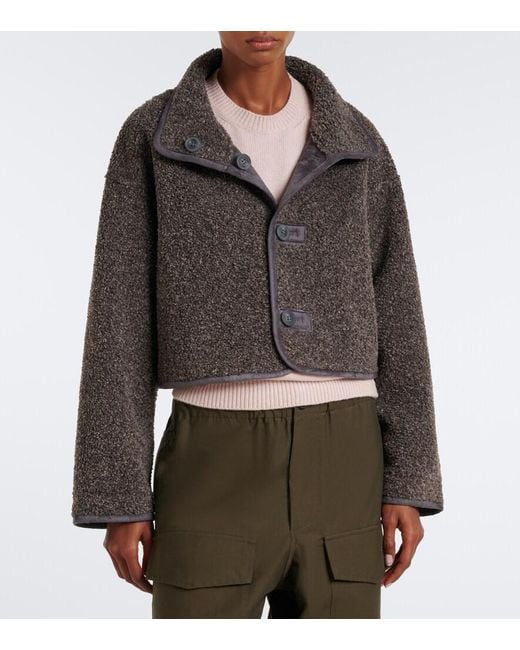 Velvet Gray Esme Teddy-Lined Cropped Jacket