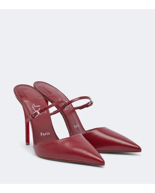Christian Louboutin Red Milena Leather Mules