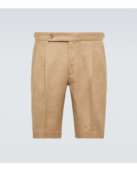 Shorts de lino Incotex de hombre de color Natural