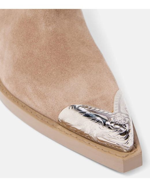 Paris Texas Brown Dallas 100 Embellished Suede Ankle Boots