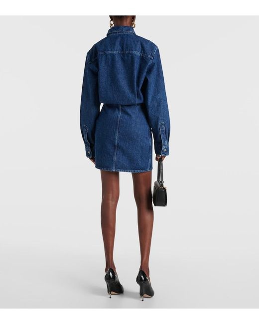 Off-White c/o Virgil Abloh Blue Asymmetric Denim Shirt Dress