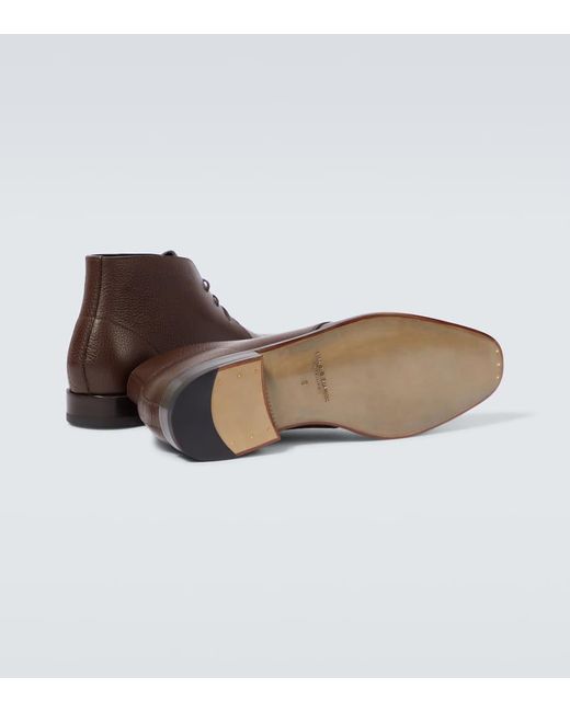 Manolo Blahnik Brown Berwick Leather Desert Boots for men