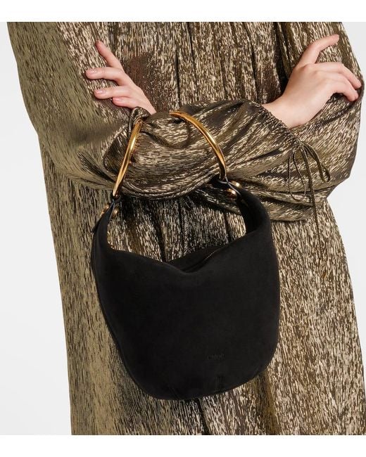 Chloé Black Bracelet Medium Suede Shoulder Bag