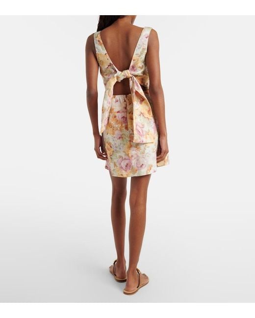 Faithfull The Brand Multicolor Sofia Floral Linen Minidress