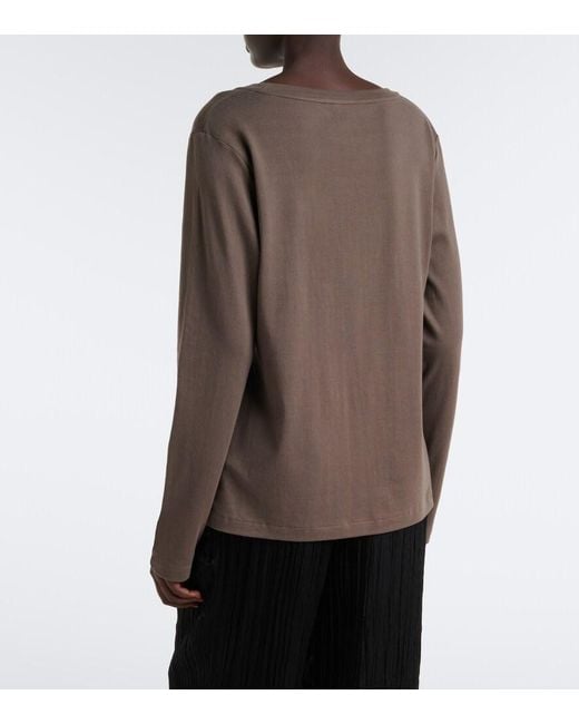 The Row Brown Kalto Cotton Jersey Top