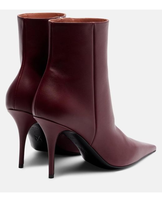 AMINA MUADDI Purple Barbara 90 Leather Ankle Boots