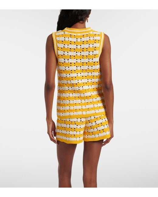 The Upside Yellow Goldie Watson Cotton Crochet Vest