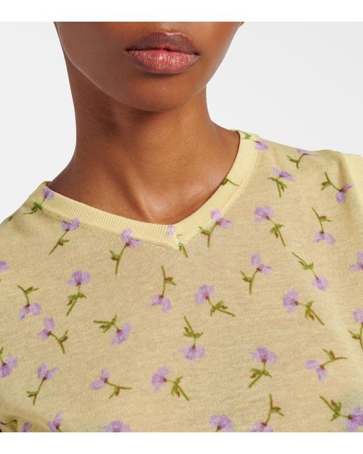 Jil Sander Metallic Floral Cotton-Blend Top