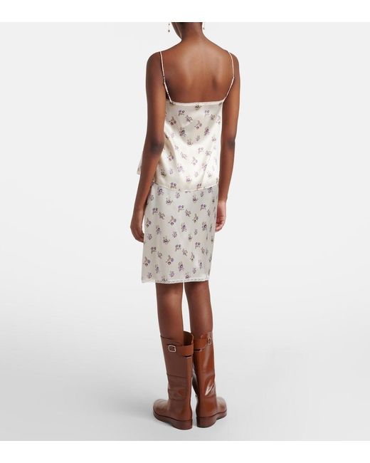 Dorothee Schumacher Natural Shiny Daydream Silk Satin Midi Skirt