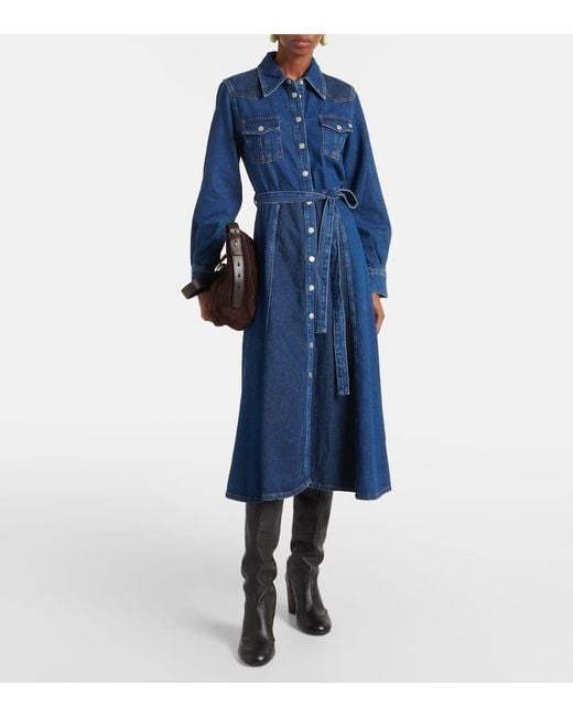 AG Jeans Blue Marseille Denim Shirt Dress