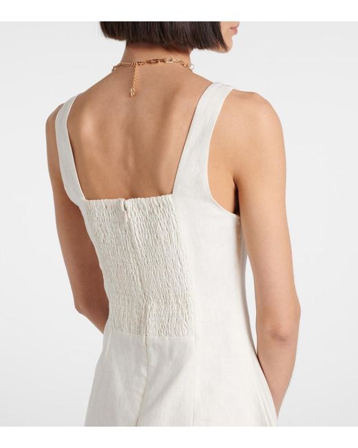 Faithfull The Brand White Felice Linen Minidress