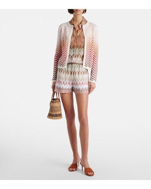 Missoni Pink Zigzag Cotton-Blend Cardigan