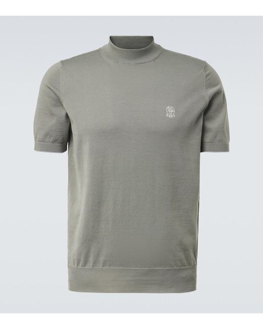 Brunello Cucinelli Gray Cotton Sweater for men