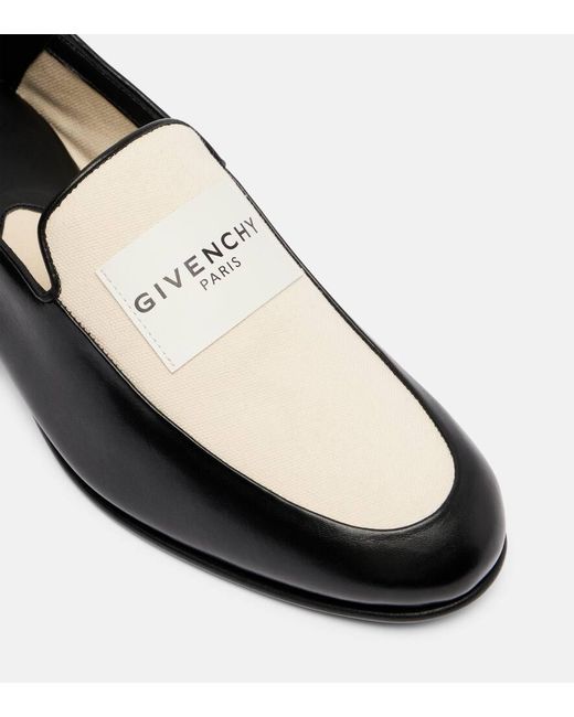 Givenchy Black Loafers Label Aus Leder Und Canvas