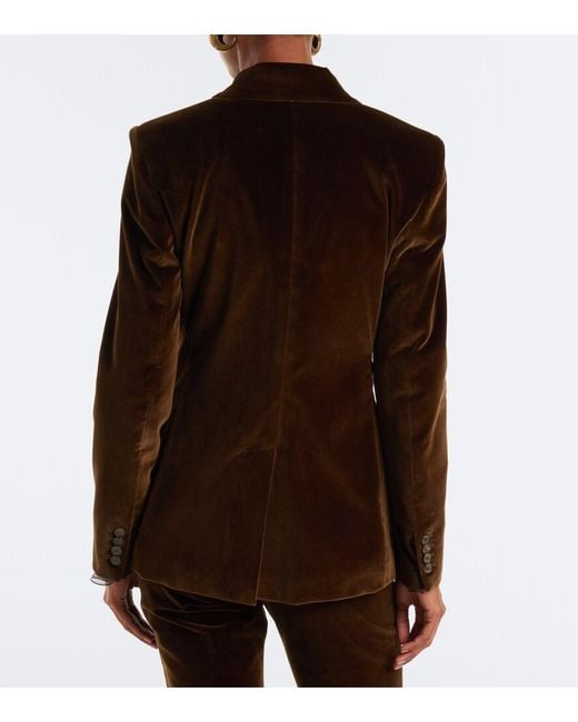 Etro Black Double-Breasted Cotton Velvet Blazer