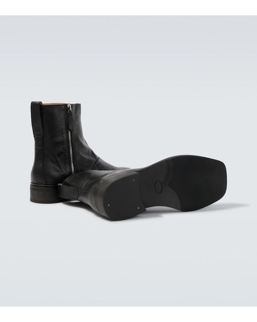 Our Legacy Black Daimono Leather Ankle Boots for men