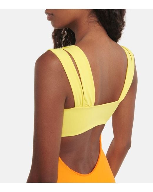 Nensi Dojaka Yellow Cutout Minidress