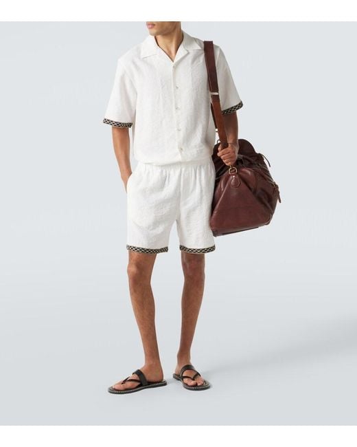 Shorts Con Croche Commas de hombre de color White