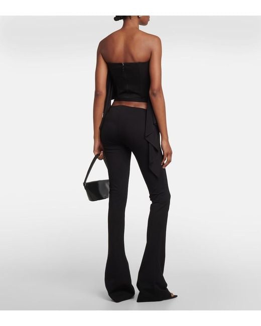 The Attico Black Cutout Jersey Flared Pants